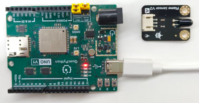 初学者视角体验：【EC800X Duino 开发板】传感器体验-火焰检测传感器！