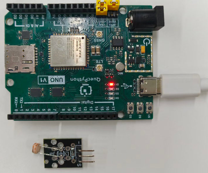 初学者视角体验：【EC800X Duino 开发板】传感器体验-光照传感器